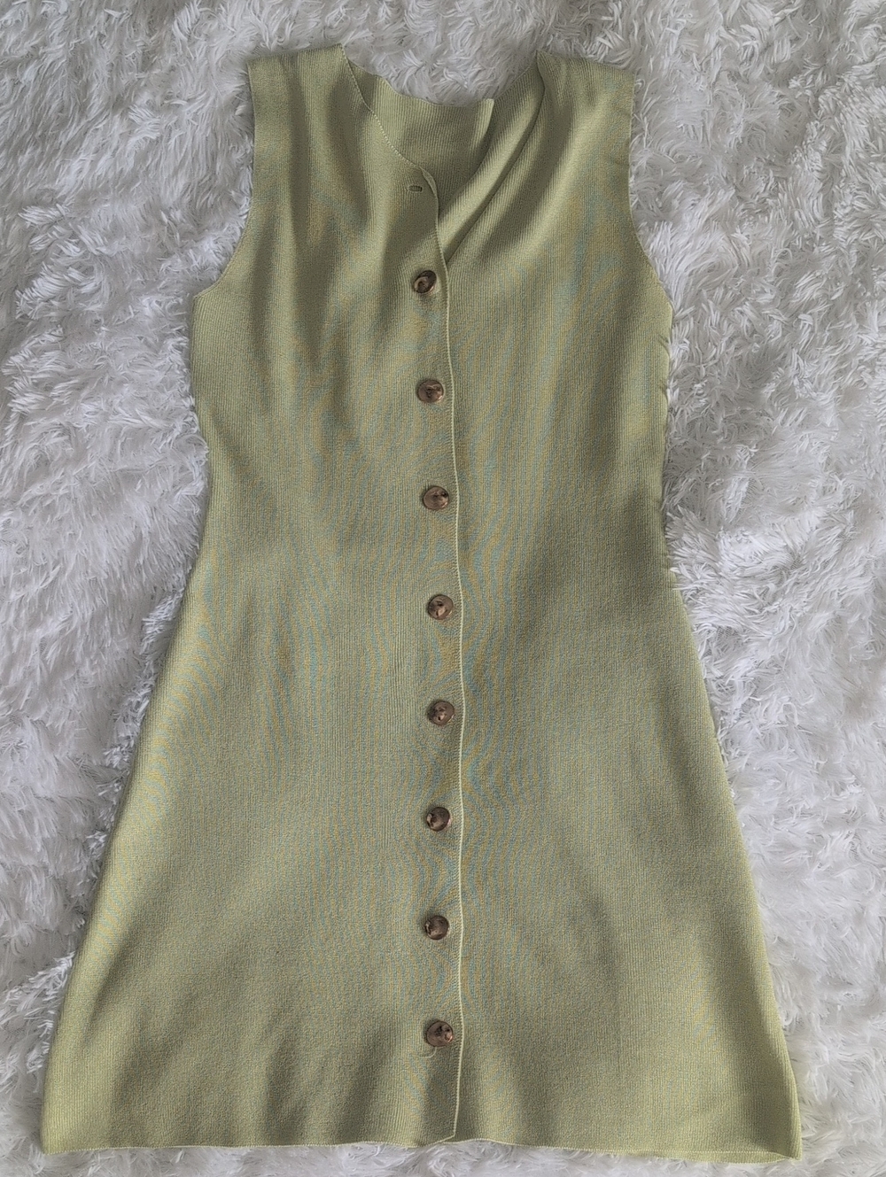 SHEIN Sleeveless Button-Front Mini Dress in Light Green